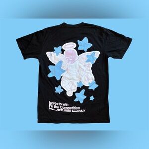 Hustle Daily Muerte Born to Win Angel‎ Graphic T-Shirt Black Size L